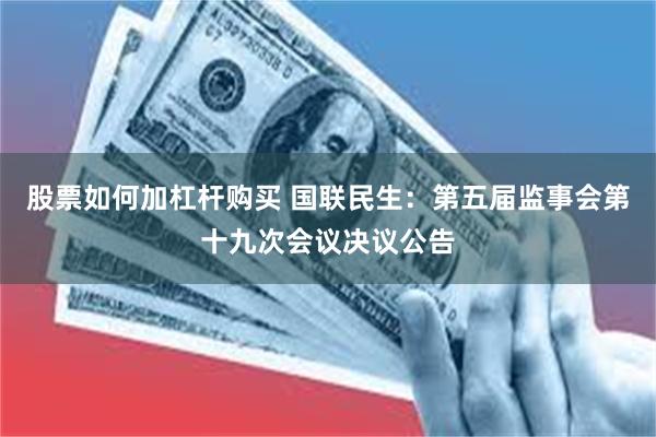 股票如何加杠杆购买 国联民生：第五届监事会第十九次会议决议公告