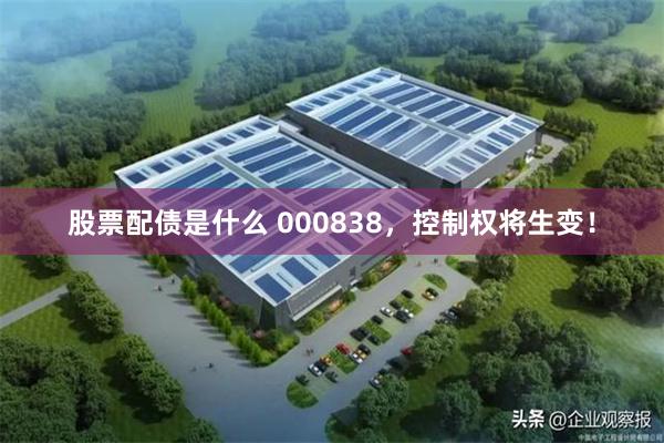 股票配债是什么 000838,控制权将生变!
