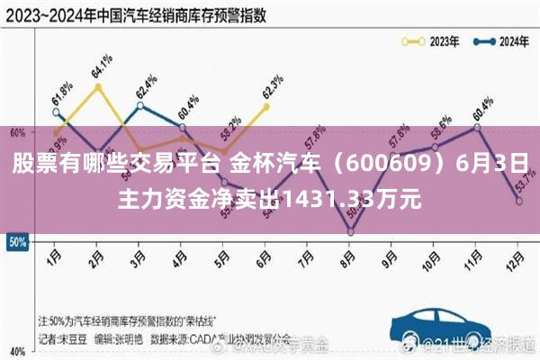 股票有哪些交易平台 金杯汽车（600609）6月3日主力资金净卖出1431.33万元