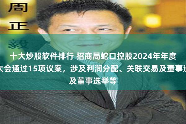十大炒股软件排行 招商局蛇口控股2024年年度股东大会通过15项议案,涉及利润分配、关联交易及董事选举等