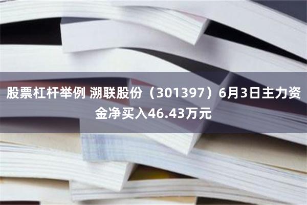 股票杠杆举例 溯联股份（301397）6月3日主力资金净买入46.43万元