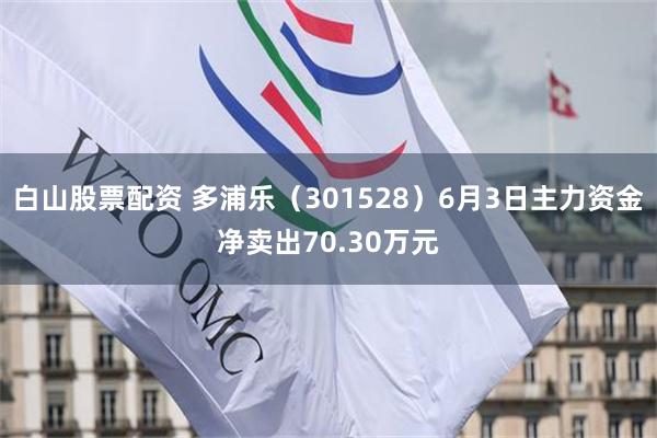 白山股票配资 多浦乐（301528）6月3日主力资金净卖出70.30万元