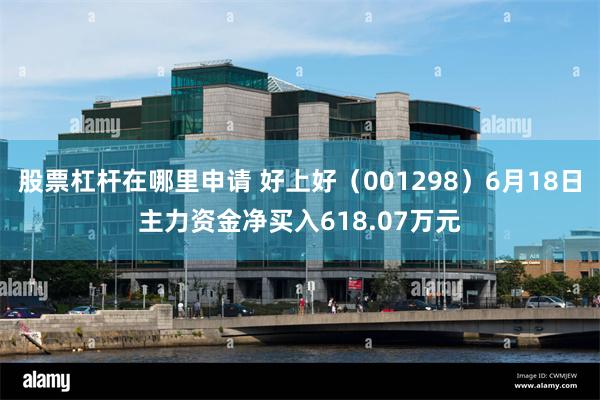 股票杠杆在哪里申请 好上好（001298）6月18日主力资金净买入618.07万元