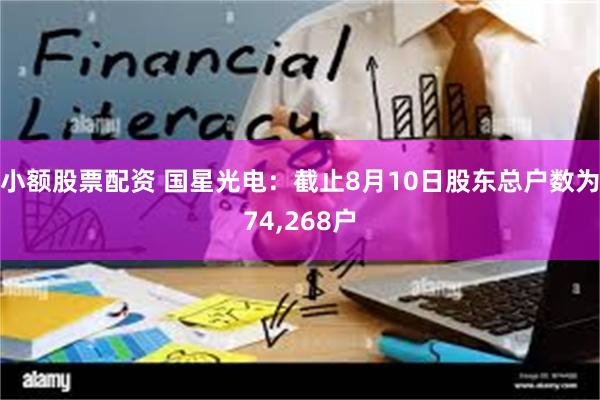 小额股票配资 国星光电：截止8月10日股东总户数为74,268户