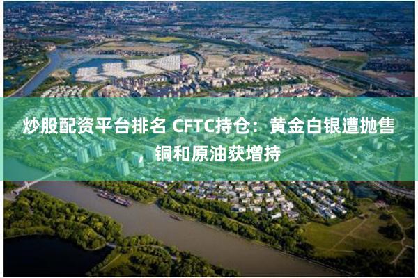 炒股配资平台排名 CFTC持仓:黄金白银遭抛售,铜和原油获增持