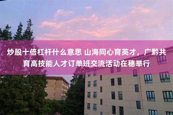 炒股十倍杠杆什么意思 山海同心育英才,广黔共育高技能人才订单班交流活动在穗举行