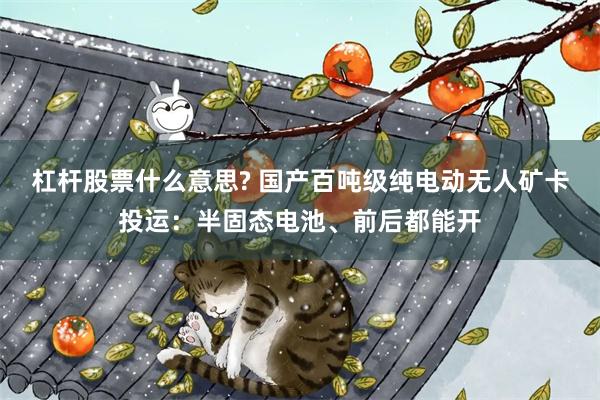 杠杆股票什么意思? 国产百吨级纯电动无人矿卡投运：半固态电池、前后都能开