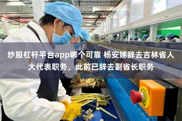 炒股杠杆平台app哪个可靠 杨安娣辞去吉林省人大代表职务，此前已辞去副省长职务
