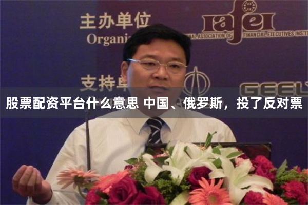 股票配资平台什么意思 中国、俄罗斯，投了反对票