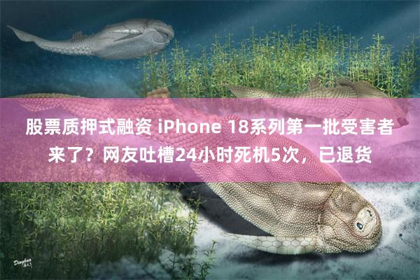股票质押式融资 iPhone 18系列第一批受害者来了？网友吐槽24小时死机5次，已退货