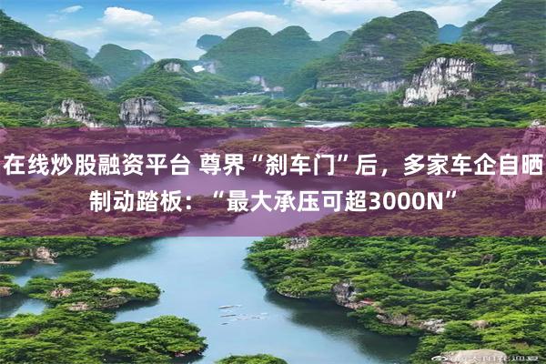 在线炒股融资平台 尊界“刹车门”后，多家车企自晒制动踏板：“最大承压可超3000N”